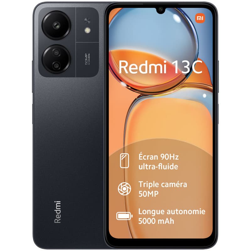 Xiaomi Redmi 13C Noir (8 Go / 256 Go) - SANS ACCESSOIRES
